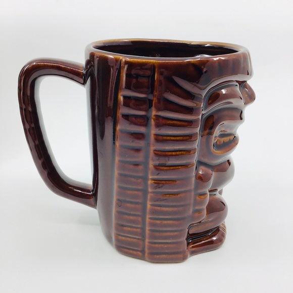 Brown Tiki mug with handle - Picture 4 of 8